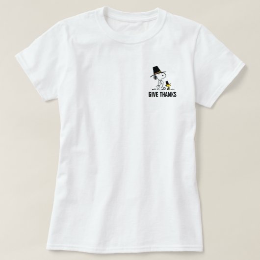 T-shirt cacahuètes | Snoopy & Woodstock Pilgrim (Design devant)