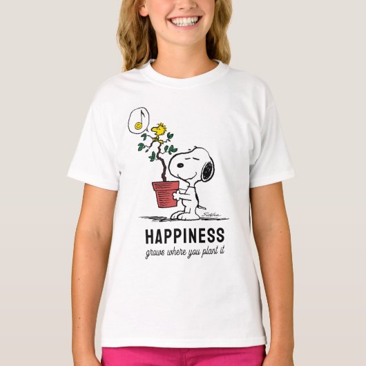 T-shirt cacahuètes | Snoopy & Woodstock Plante A Tree (Devant)
