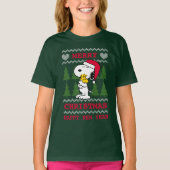 T-shirt cacahuètes | Snoopy & Woodstock Santa Claus Hug (Devant)