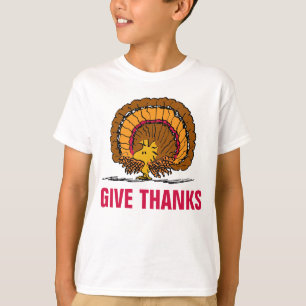 T-shirt cacahuètes   Soyez reconnaissants Woodstock Turqui