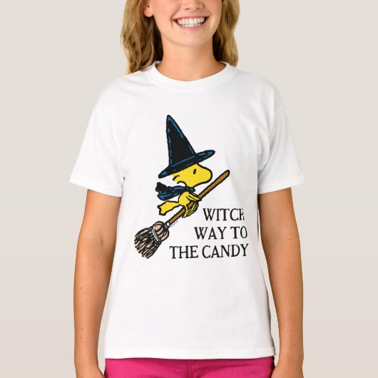T-shirt cacahuètes | Woodstock Halloween Witch (Devant)