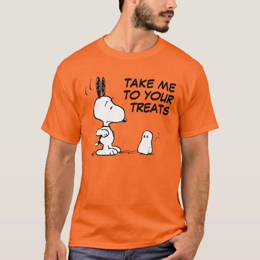 T-shirt cacahuètes | Woodstock Scares Snoopy (Devant)