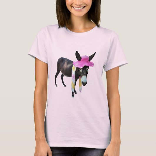 T-shirt Cacao que la maman Donkey Gets Hip teignent en (Devant)