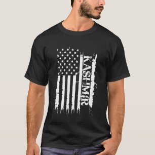 T-shirt Cachemire États-Unis déprimés par le drapeau améri
