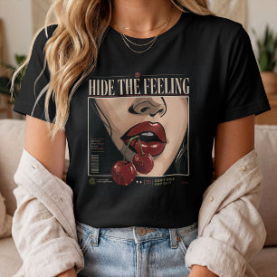T-shirt Cacher ce sentiment – Vintage Cherry