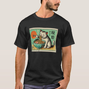 T-shirt Cachet de timbre-poste de crépuscule de nouilles j
