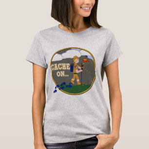 T-SHIRT CACHETTE DESSUS ! FILLE DE POUSSIN DE GEOCACHING