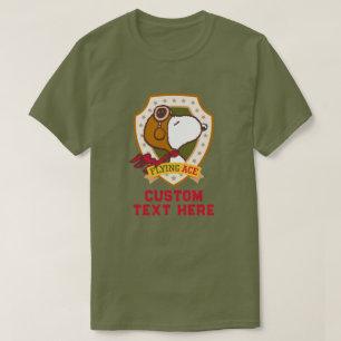 T-shirt Cachou Badge Snoopy Aviateur