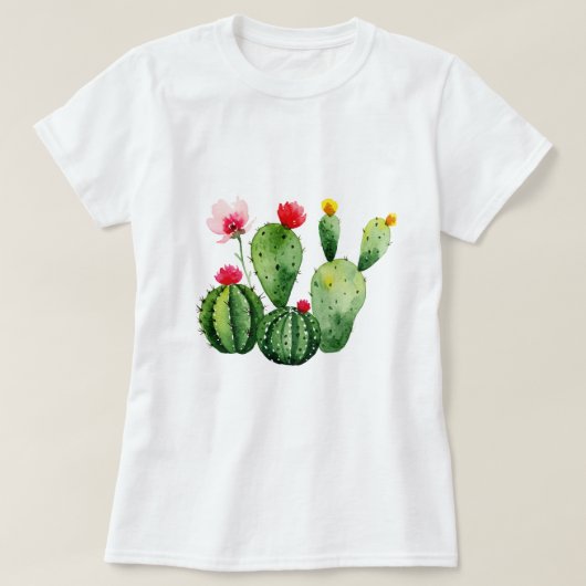 T-shirt Cactées en fleurs (Design devant)