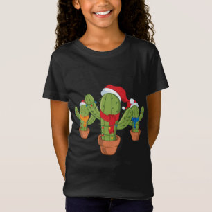 T-Shirt Cactus Arbres Avec Lumières Noël Mexicain En Juill