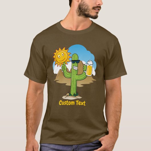 T-shirt Cactus avec bière (Devant)