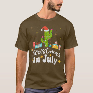 T-shirt Cactus avec Fairy Light Men Femme Enfants Noël i
