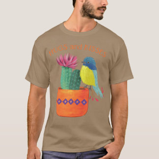 T-shirt Cactus Bird Hugs Et Baisers rétro