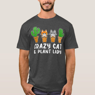 T-shirt Cactus Chat Succulente Jardinière Folle de Chats