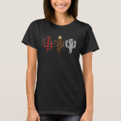 T-shirt Cactus Christmas Tree  Leopard Plaid Designs (Devant)