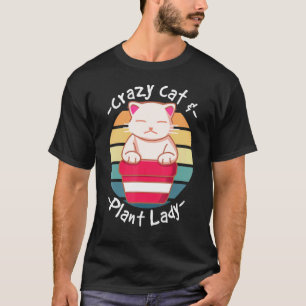 T-shirt Cactus de chat Succulent Folle dame de jardinage d