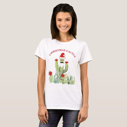 T-shirt Cactus de Noël (Devant entier)