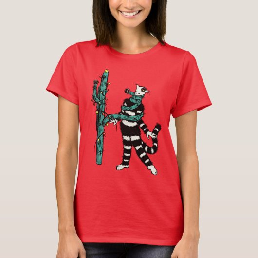T-shirt Cactus de Noël Hugs Cute Kitty Cat Lover (Devant)