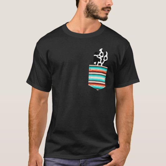 T-shirt Cactus de vache dans une impression de poche serap (Devant)