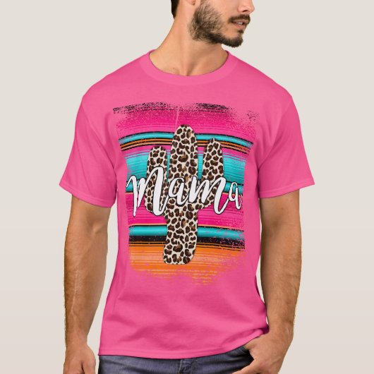T-shirt Cactus de vache occidentale Leopard Cheetha Serape (Devant)