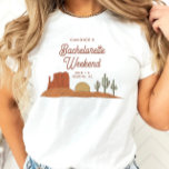 T-shirt Cactus Desert Theme Bachelorette<br><div class="desc">Il s'agit d'un modèle casquette de soirée de bachelorette désert avec des éléments du sud-ouest et un jeu de polices sur le thème du rodéo. Toutes les polices et les couleurs sont modifiables // Pour les articles correspondants, visitez la collection "BETTY" dans le magasin Sincerely By Nicole Zazzle. * Si...</div>