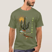 T-shirt Cactus du désert du Grand Géocoucou de l'Arizona (Devant)