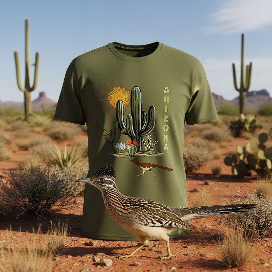 T-shirt Cactus du désert du Grand Géocoucou de l'Arizona