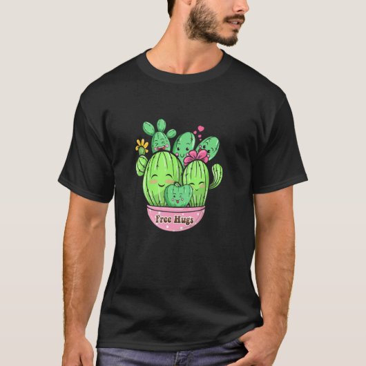 T-shirt Cactus Free Hug Desert Plante Succulent (Devant)