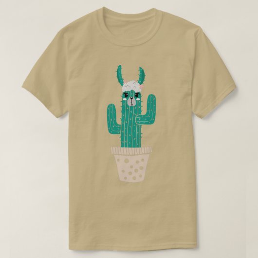T-shirt Cactus Llama Cute Llama Avec Amme Fleur Cactus Pla (Design devant)