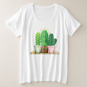 T-Shirt Cactus Plantes / Jardin Aquarelle