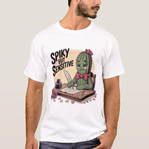 T-shirt Cactus Poète Rétro Piquant Mais Sensible