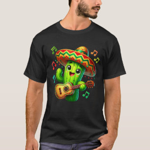 T-shirt Cactus Sombrero Guitare Cinco De Mayo Garçons Enfa