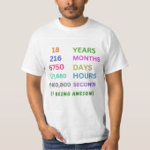 T-shirt cadeau 18e anniversaire (Devant)