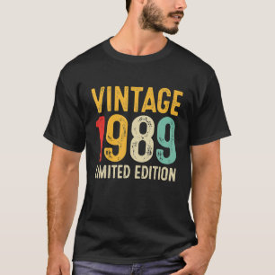 T-shirt Cadeau 33e anniversaire 33 ans Vintage 1989