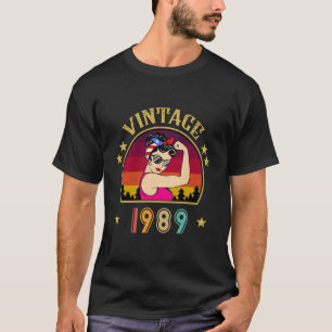 T-shirt Cadeau 37e anniversaire 37 ans pour femmes Rétro V