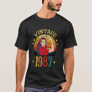 T-shirt Cadeau 39e anniversaire 39 ans pour femmes Rétro V