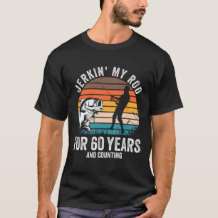T-shirt Cadeau 60e anniversaire pour hommes pêcheurs drôle