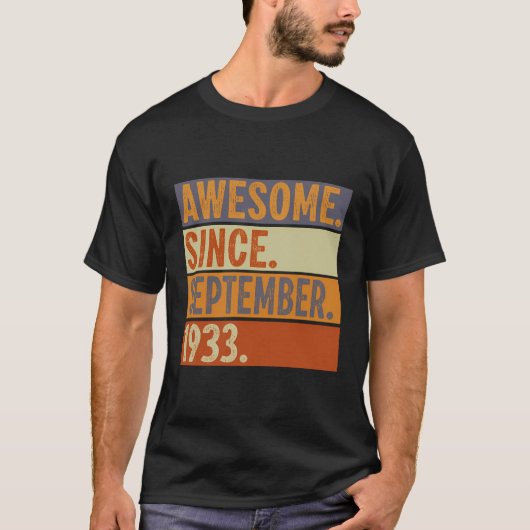 T-shirt Cadeau 90 Ans 90 Anniversaire Awesome Depuis Septe (Devant)