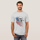 T-shirt Cadeau Aigle Patriotique – Fierté du drapeau améri (Devant entier)