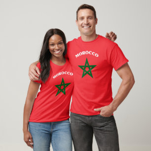 T-shirt Cadeau amateur de football Maroc Drapeau Maroc Mar