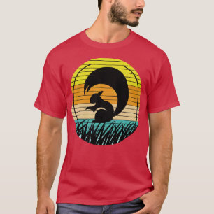 T-shirt Cadeau animal forestier Écureuil couché de soleil