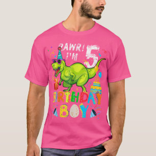 T-shirt Cadeau Anniversaire 5 Ans - 5E T Rex Dinosaur Birt