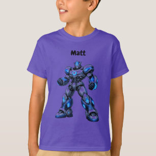 T-shirt Cadeau Anniversaire Enfant Robot Nom Perso