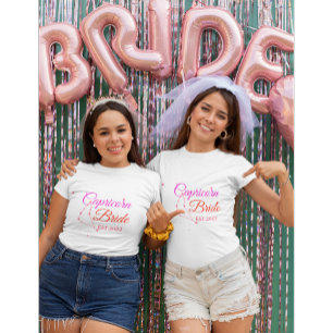 T-shirt Cadeau Bachelorette personnalisé, Mariée Capricorn