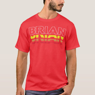 T-shirt Cadeau Brian prénom drôle vintage coucher de solei