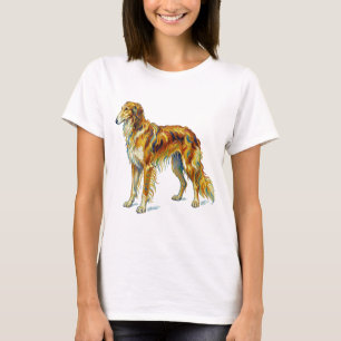 T-shirt Cadeau Chien Couleurs Vives Dessin de Saluki Chien