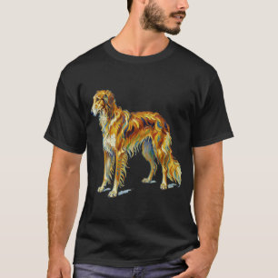 T-shirt Cadeau Chien Couleurs Vives Dessin de Saluki Chien