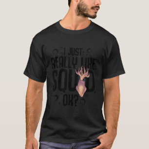 T-shirt Cadeau cool De Calmar Drôle J'Aime Vraiment Squid
