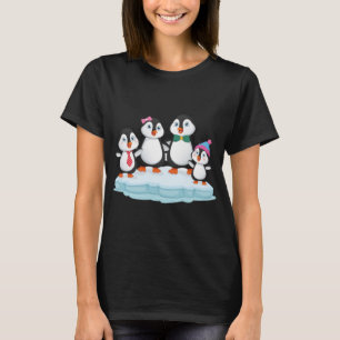 T-shirt cadeau d'amour de la famille Penguin Noël