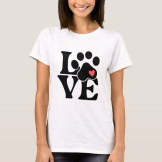 T-shirt Cadeau d'amour d'empreinte de patte pour amateur d
